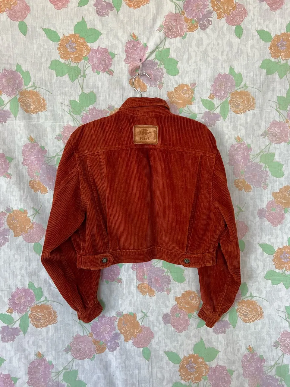 90's Terracotta Corduroy Cropped Jacket