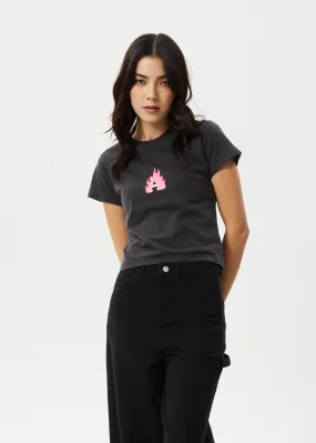 AFENDS Womens Alfie - Baby Tee - Stone Black