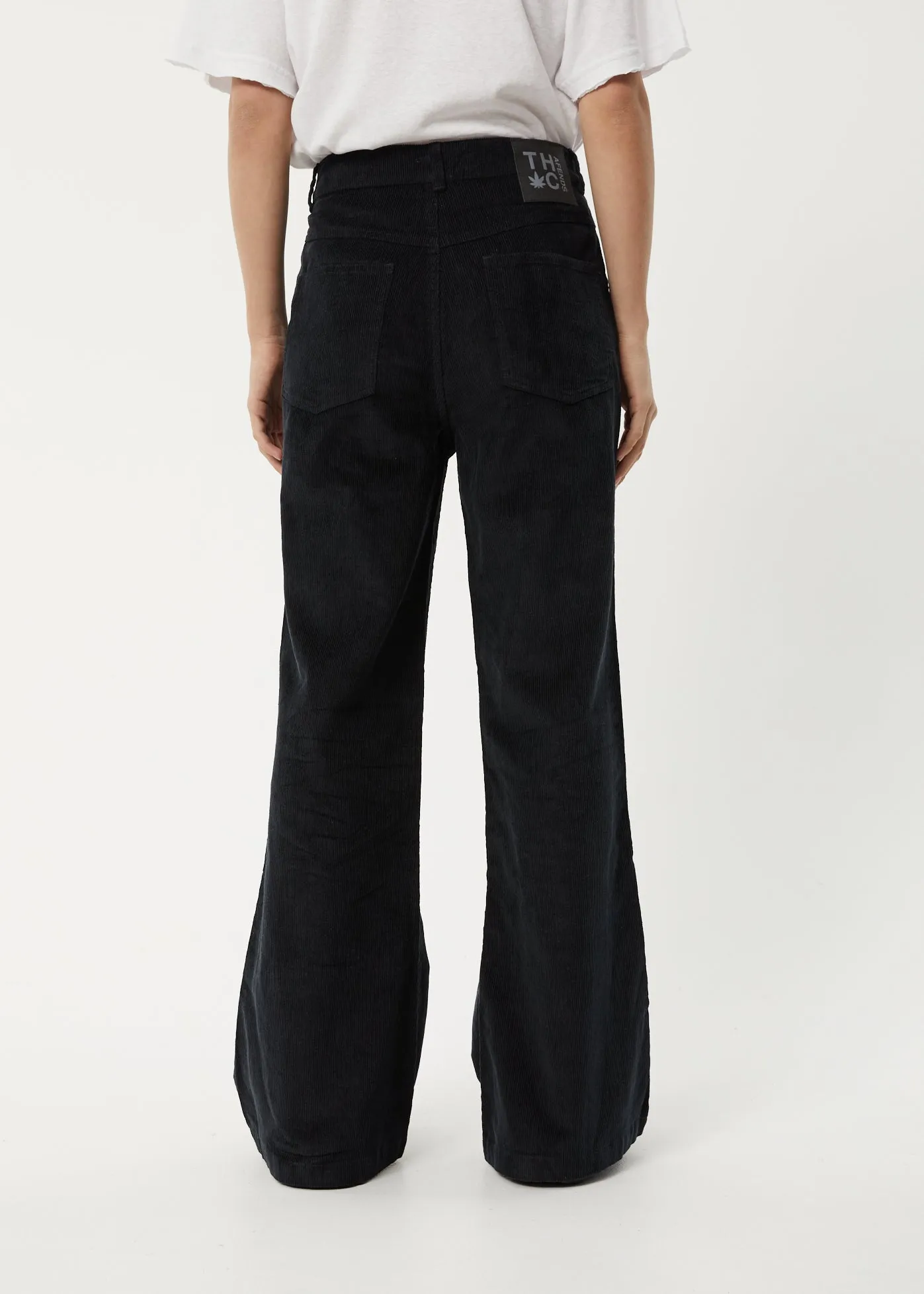 AFENDS Womens Marsha - Corduroy Slim Flared Pants - Black