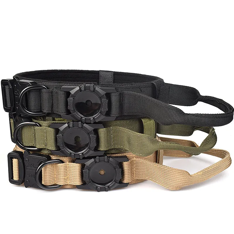 AirTag Dog Collar w/ Tactical Handle