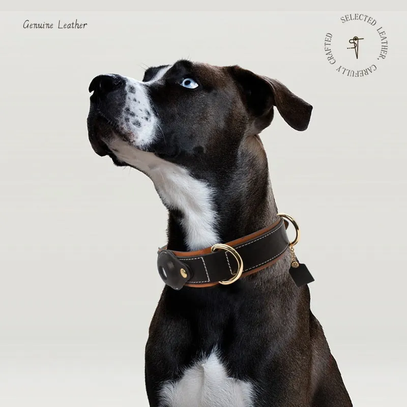 AirTag Leather Collar - Style H