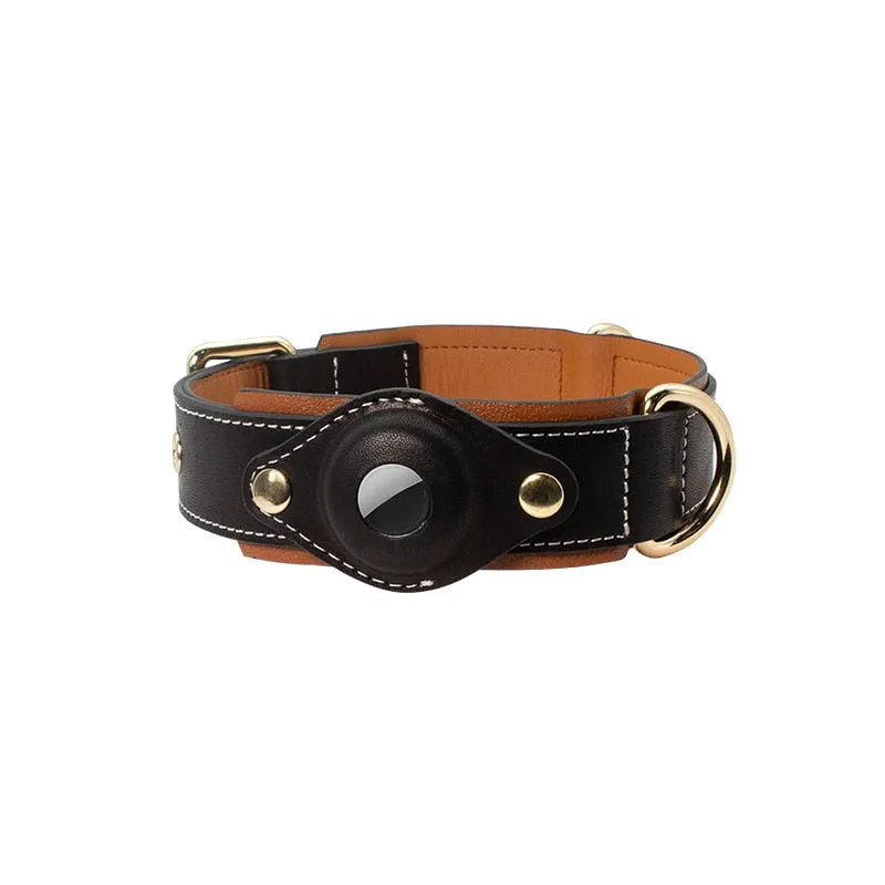 AirTag Leather Collar - Style H