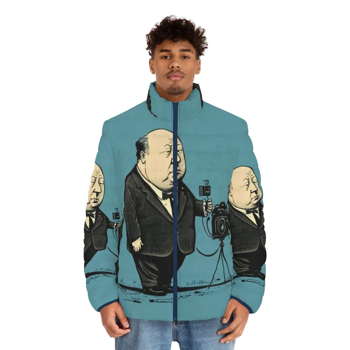 Alfred Hitchcock Inspired Puffer Jacket - Stylish Cold Weather Outerwear