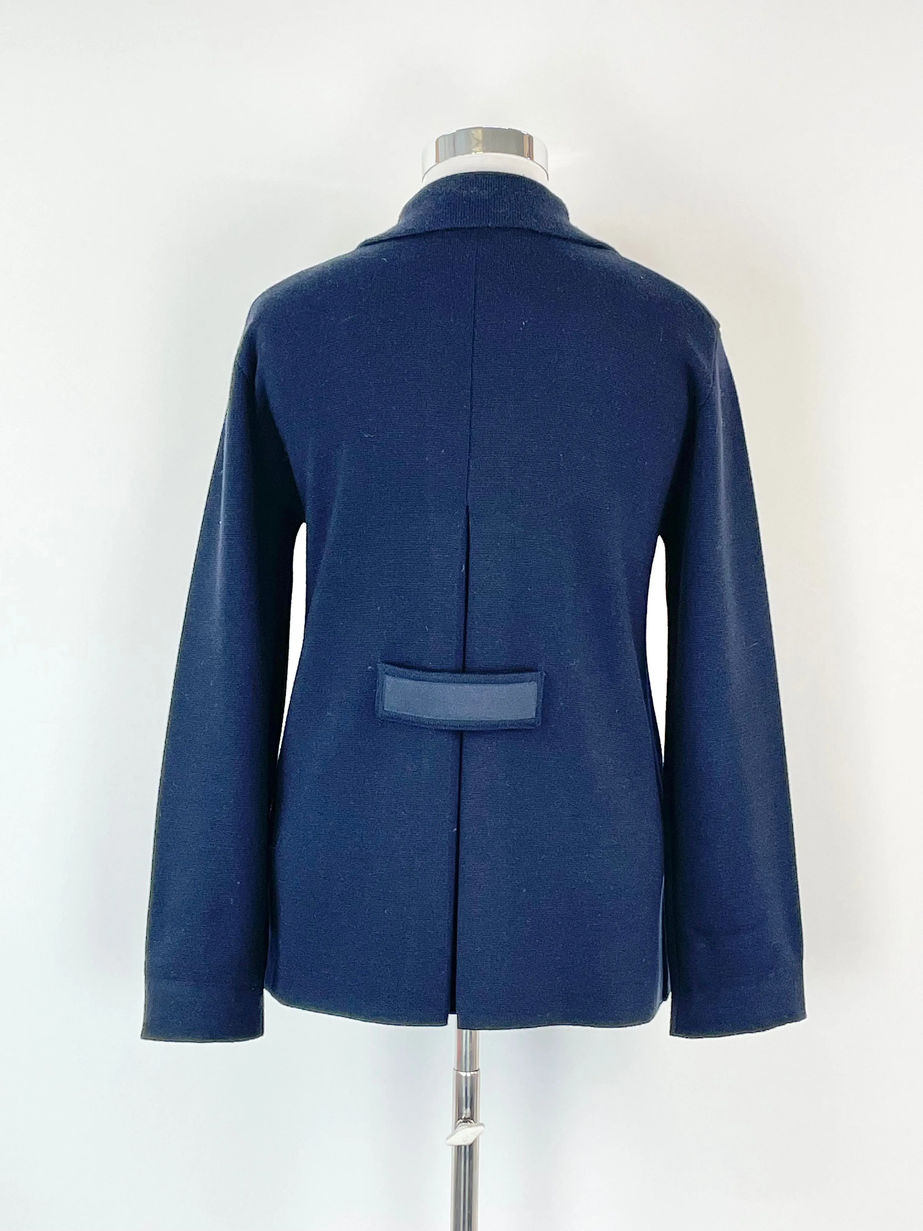 Alpha Studio Navy Blue Wool Fleece Jacket - AU14