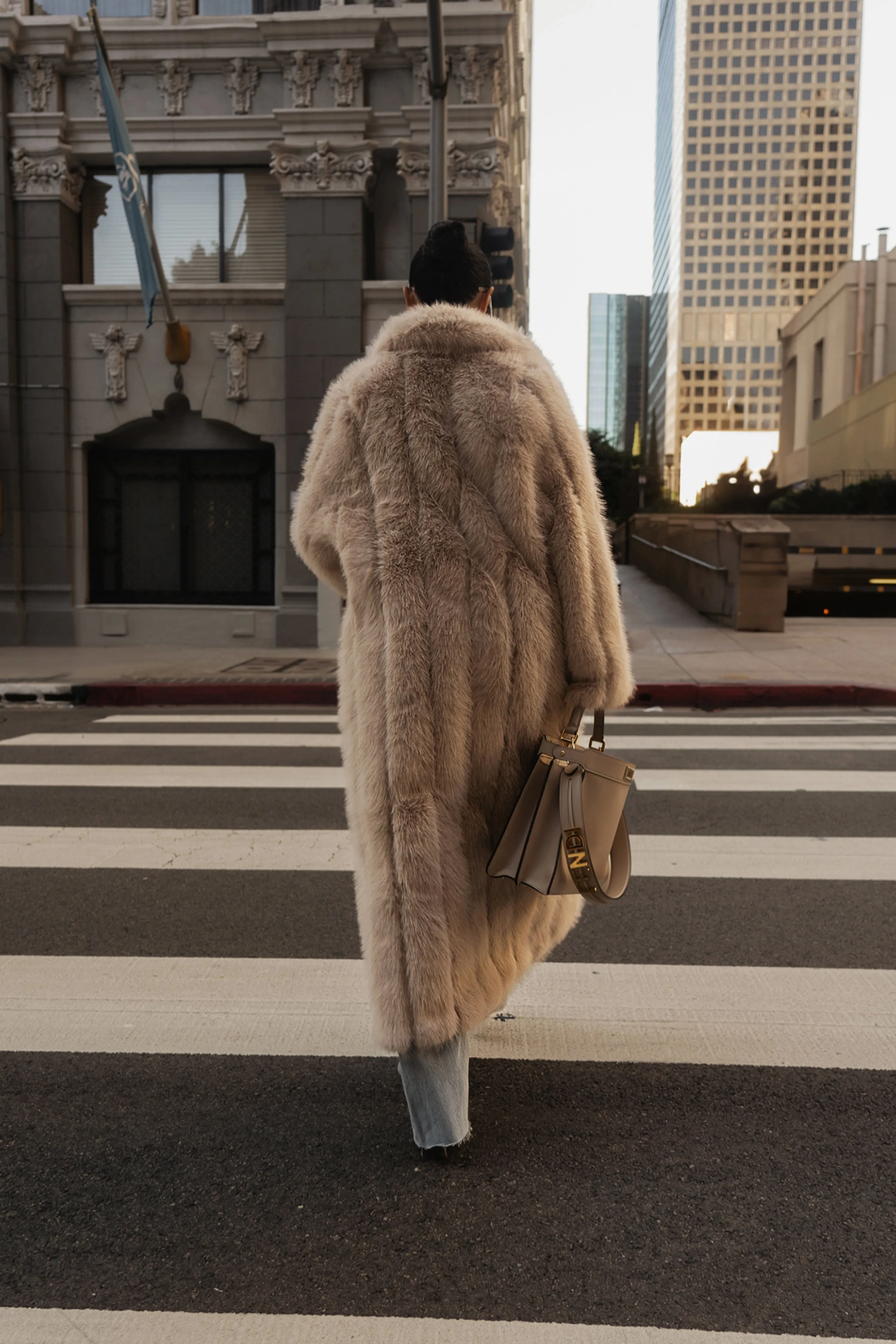 Beige Manhattan Faux Fur Coat