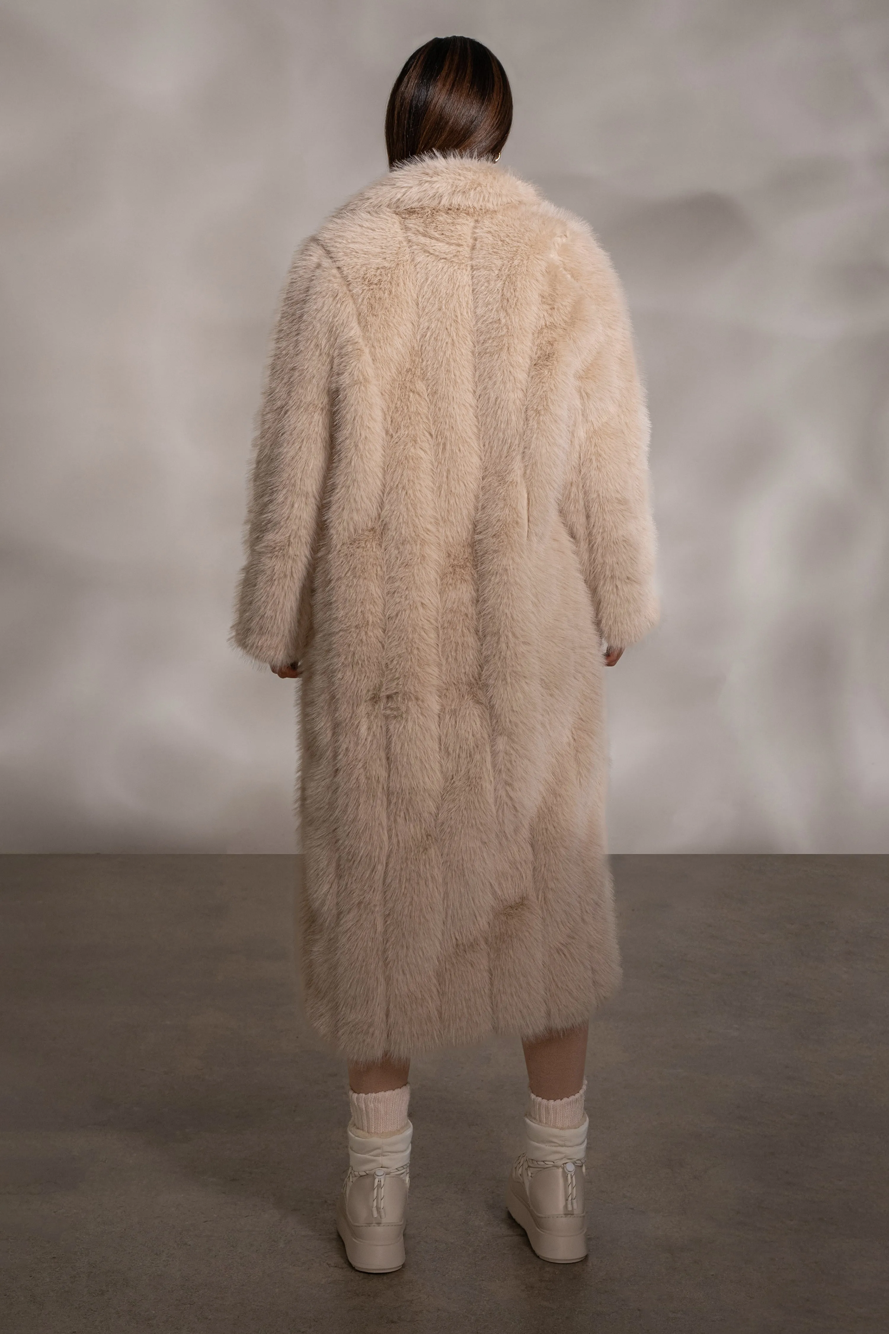 Beige Manhattan Faux Fur Coat