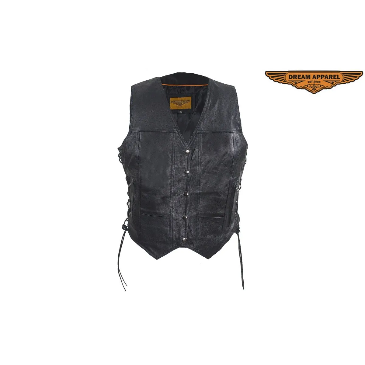 Black Gun Pocket Vest W/ Small Studded Pink Butterfly