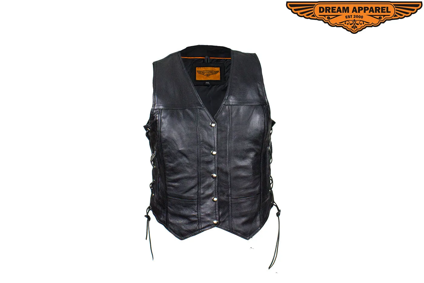 Black Gun Pocket Vest with Small Studded Pink Eagle