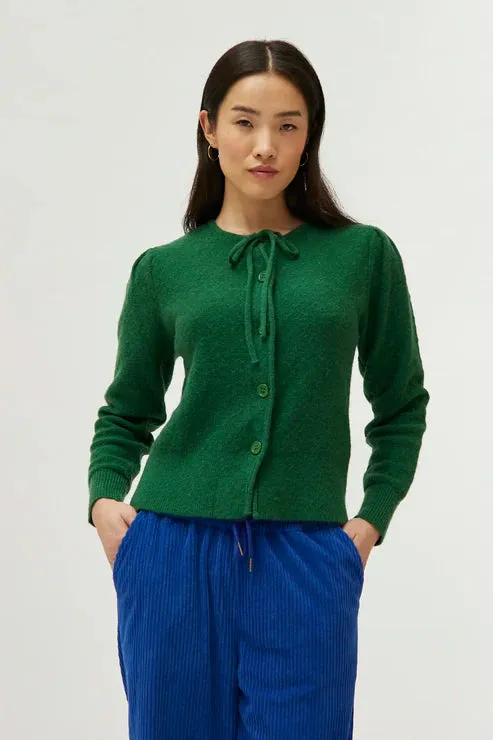 Bow Knit Cardigan - Green