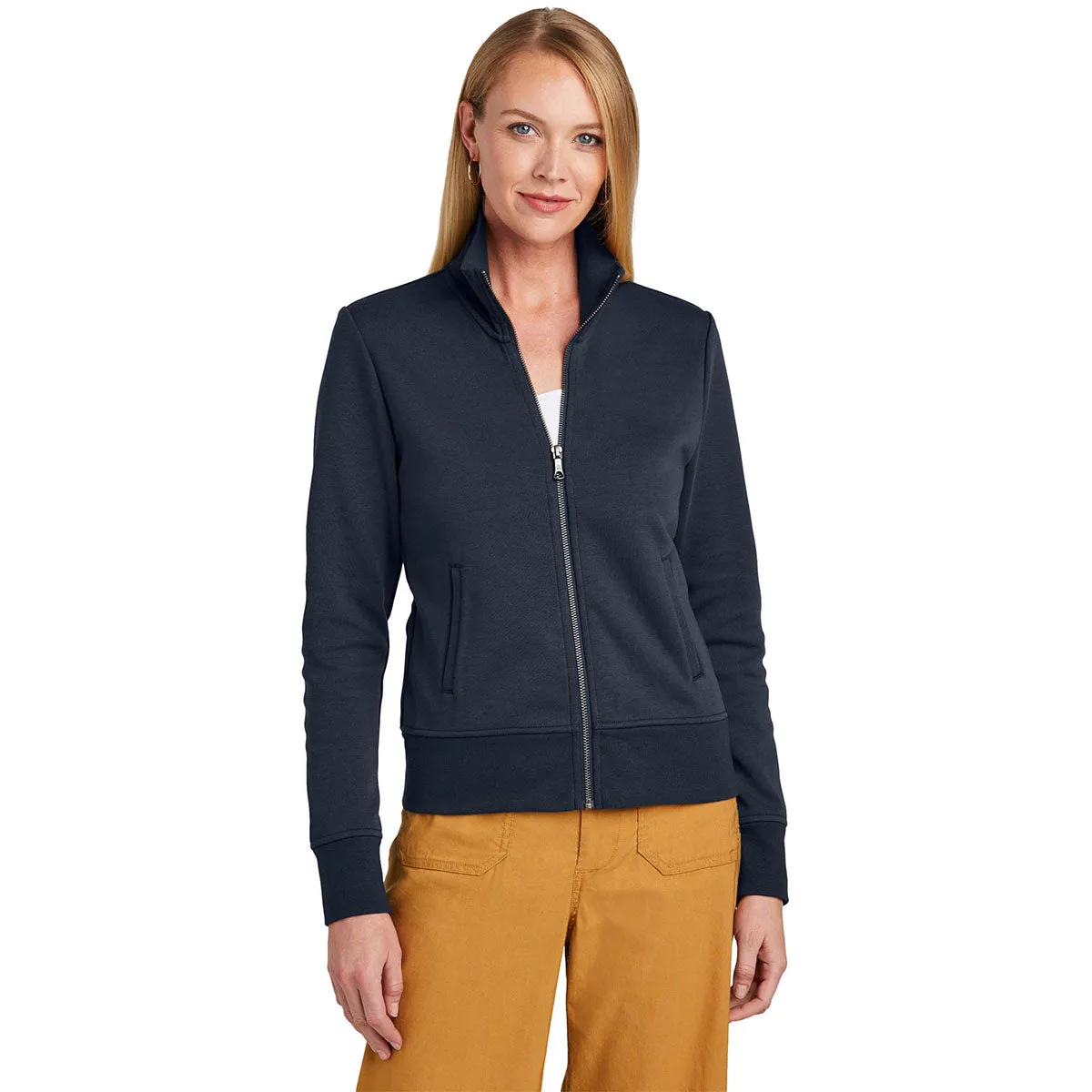 Brooks Brothers Women's Night Navy Double-Knit Full Zip