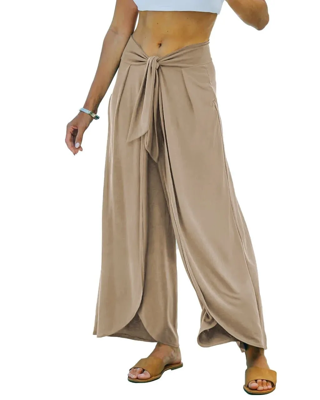 Casual Harem Pants Women - High Waist, Solid, Loose Fit | All Season Blended Polyester | Full Length | Drawstring Closure | Pleated Detail