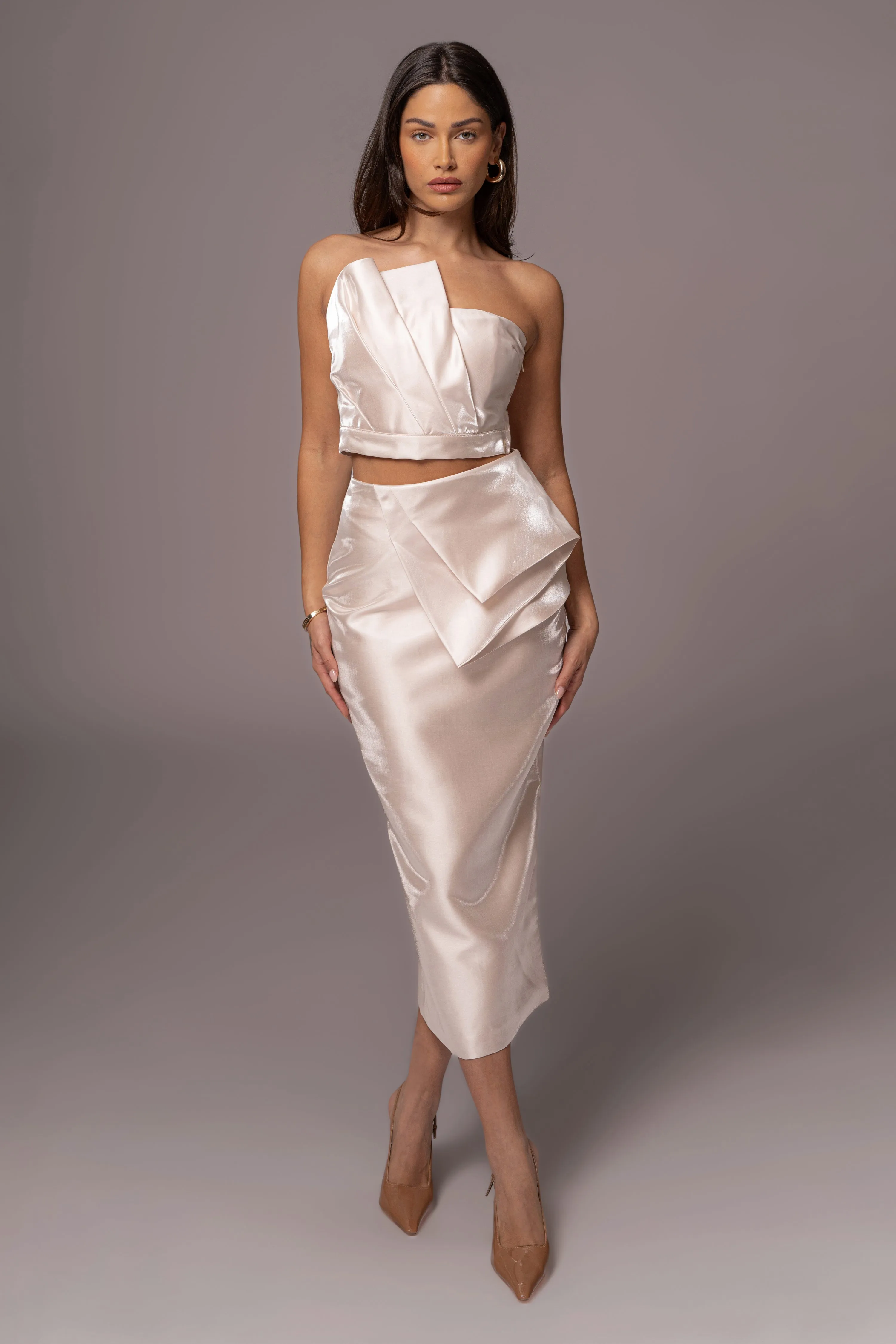 Champagne Gala Pleated Top