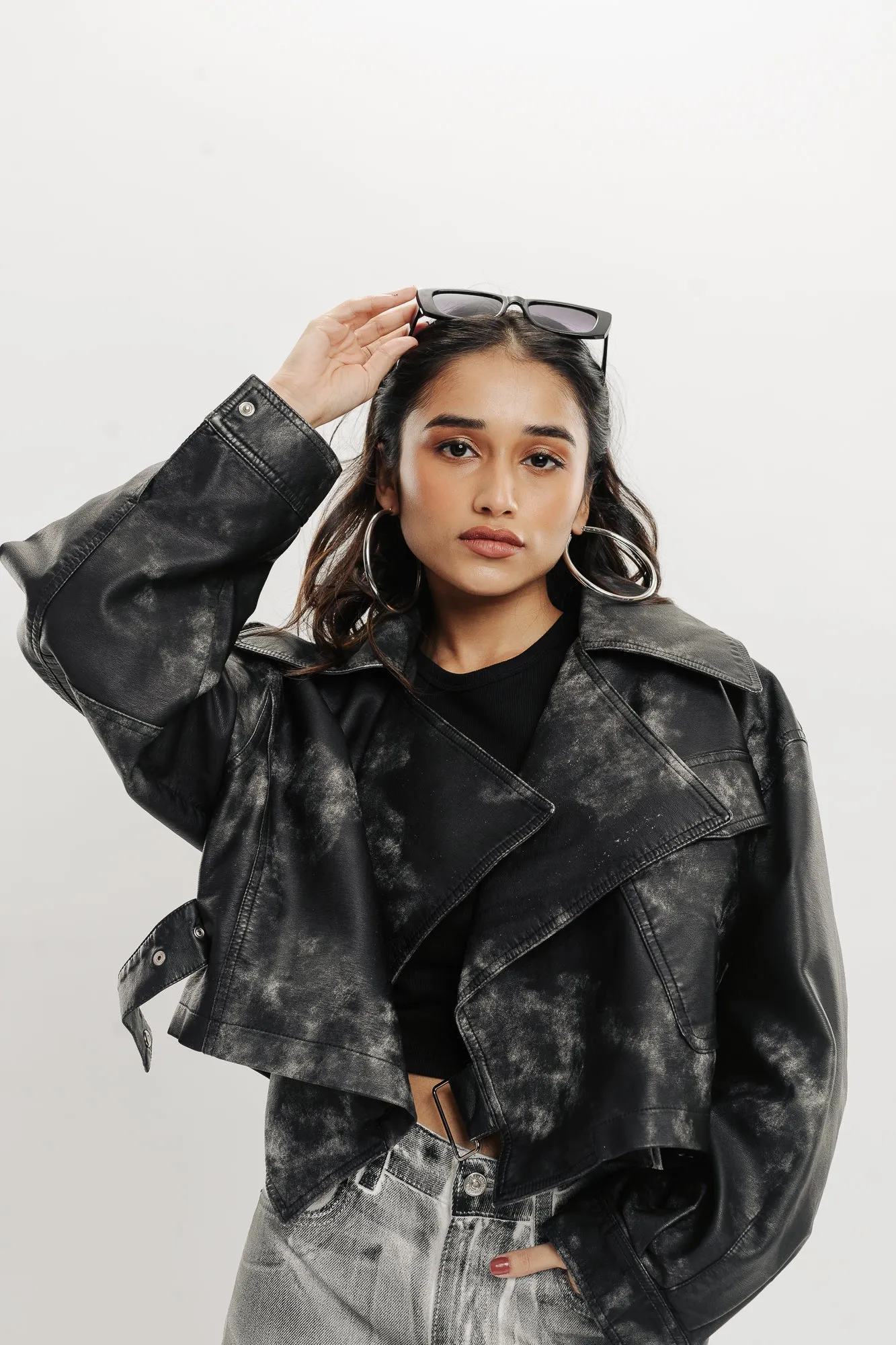 Charcoal Wash Biker Jacket