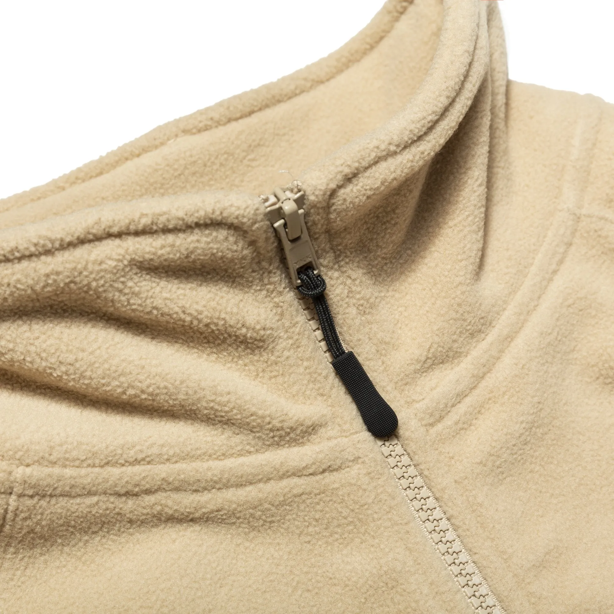 Chrystie NYC - Mock Neck Halfzip Polar Fleece Sweater / Cream