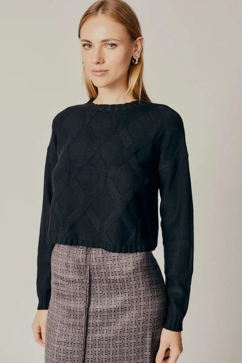 Clematis Crew Neck Sweater | Black