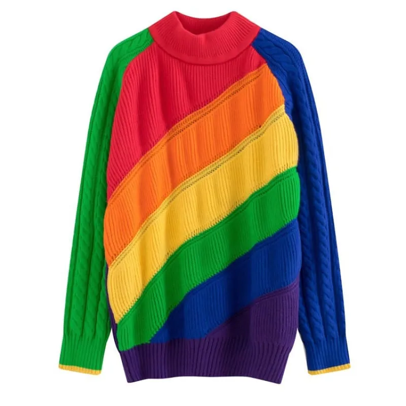 Colorful Ladies Rainbow Sweater for Gay Pride Vibes