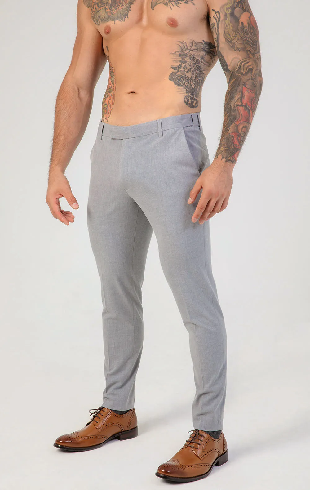 Contour Fit Pants : Light Gray