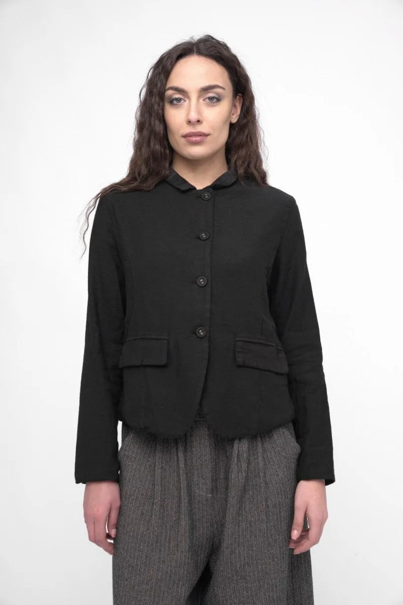 Cotton Linen Blend Cropped Jacket