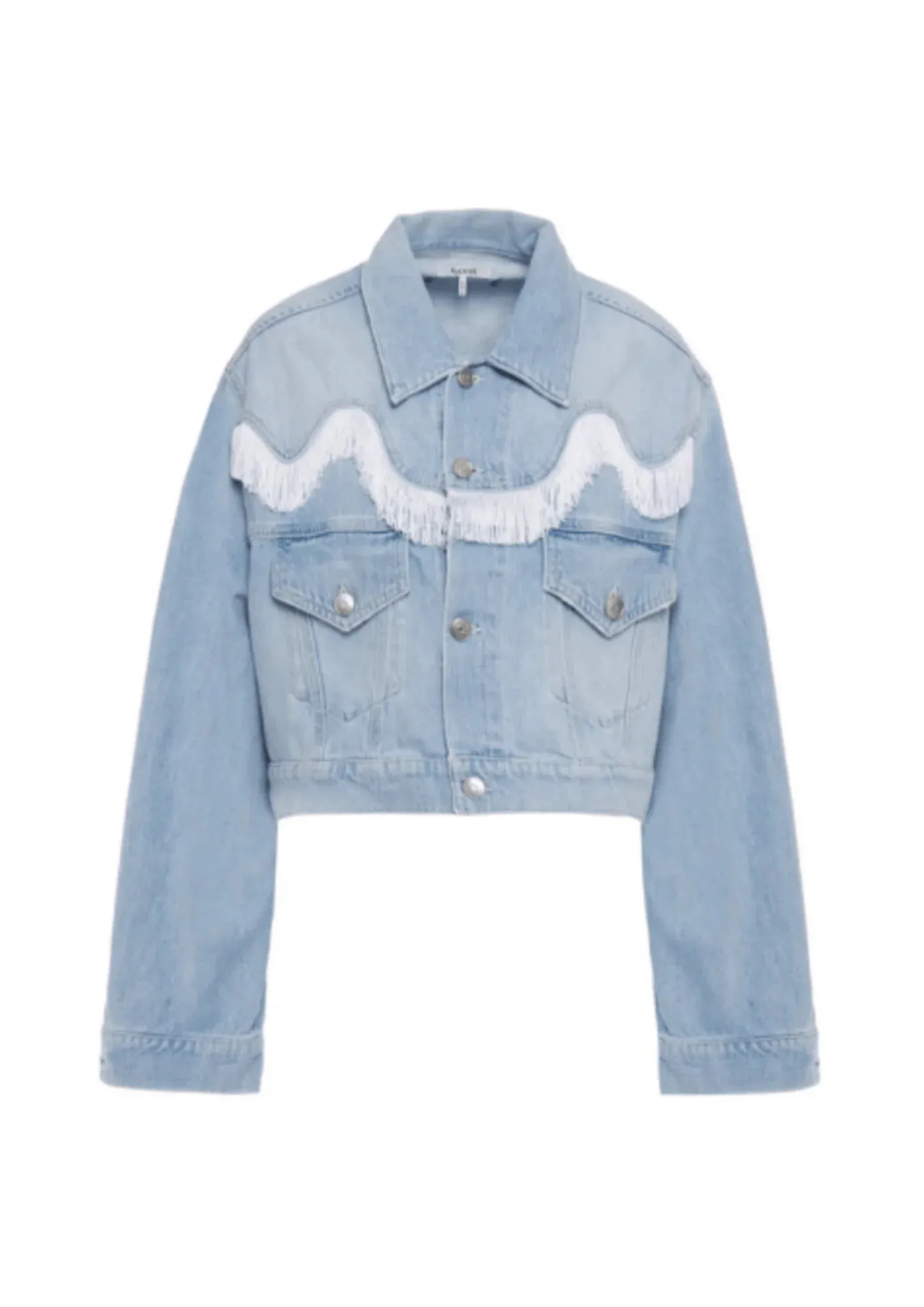 CROPPED FRINGED DENIM JACKET