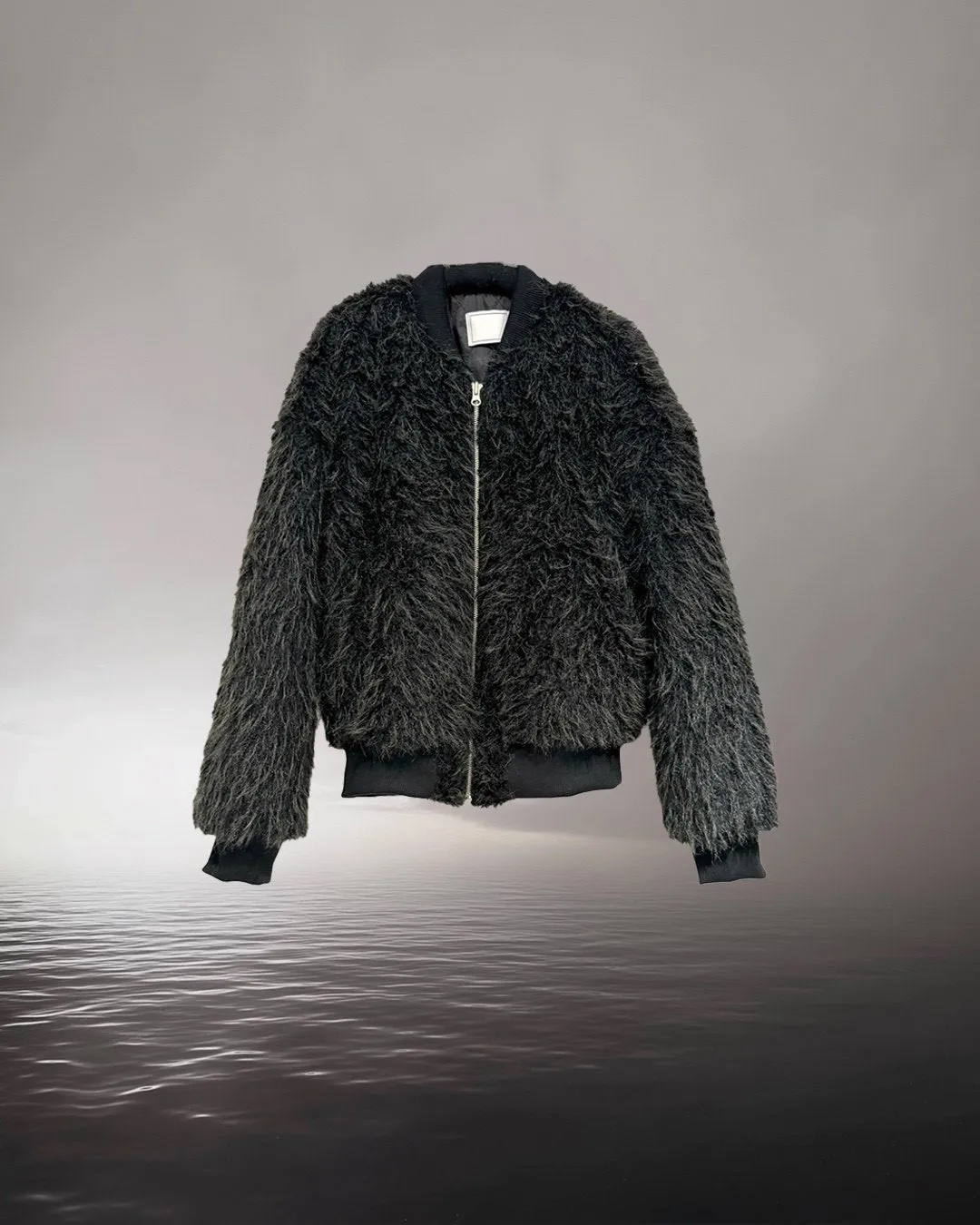 Cropped Fur Bomber Jacket