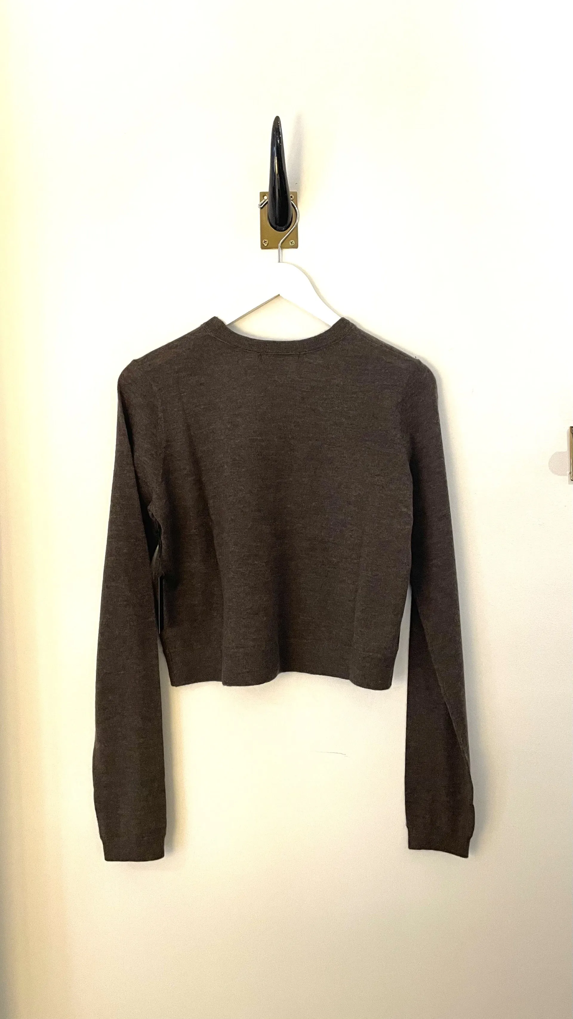 Cropped Tissue Cashmere All Thumbs Sweater Porcini