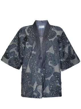 Denim Paisley Print Kimono - M Unisex