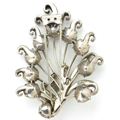 Diamanté & Sterling Flower Dress Clip