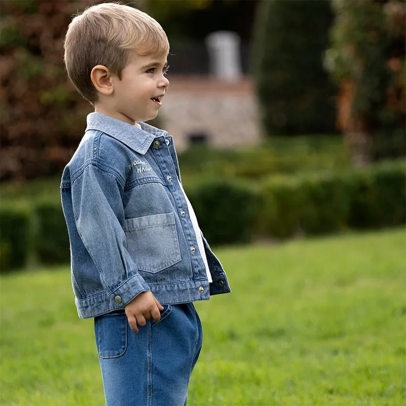 Dinosaur Haunt Boy Blue Denim Jacket