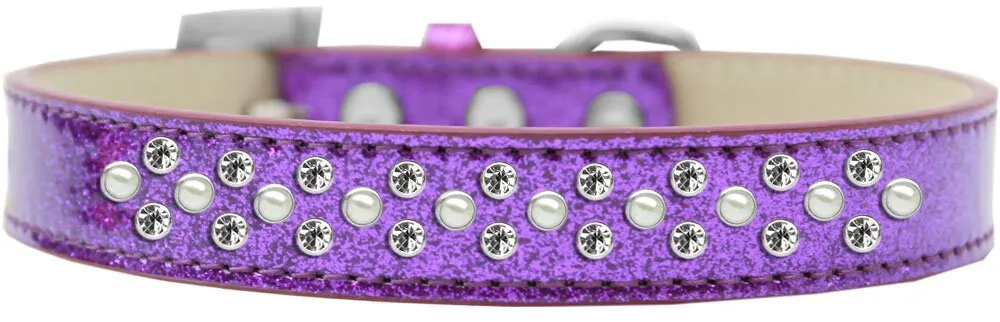 Dog, Puppy & Pet Ice Cream  Collar, "Pearl and Clear Crystal Rimsets Sprinkles"