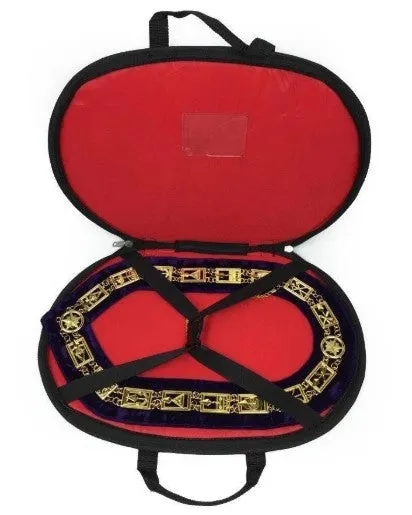 DOKO - Masonic Chain Collar - Gold on Maroon   Free Case