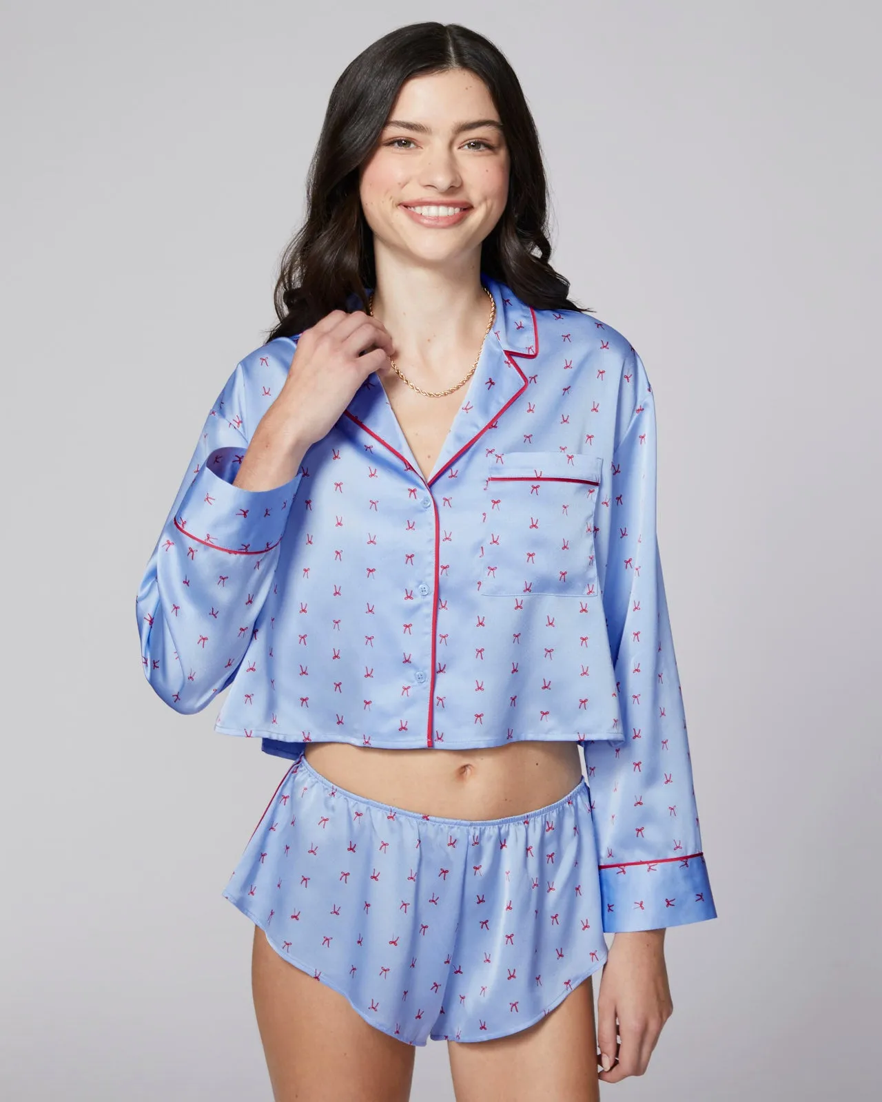 Dream Bow Crop Sleep Shirt