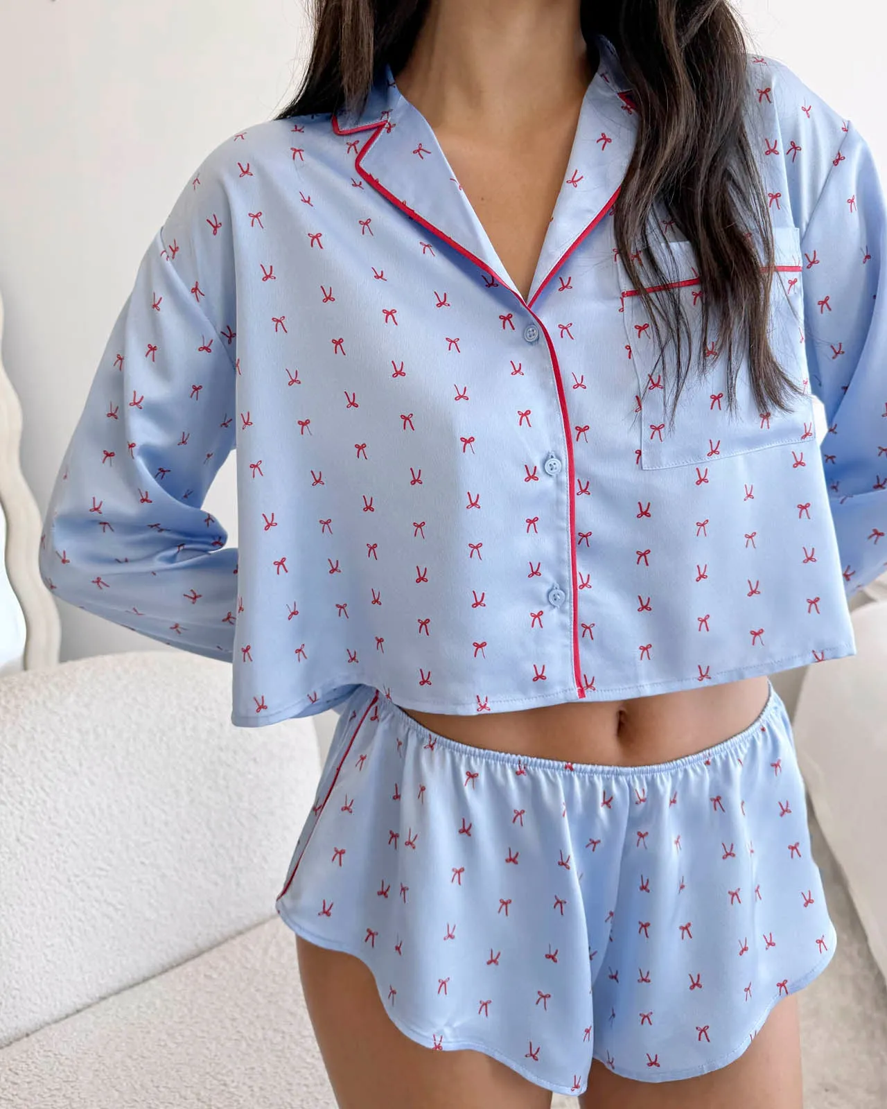 Dream Bow Crop Sleep Shirt