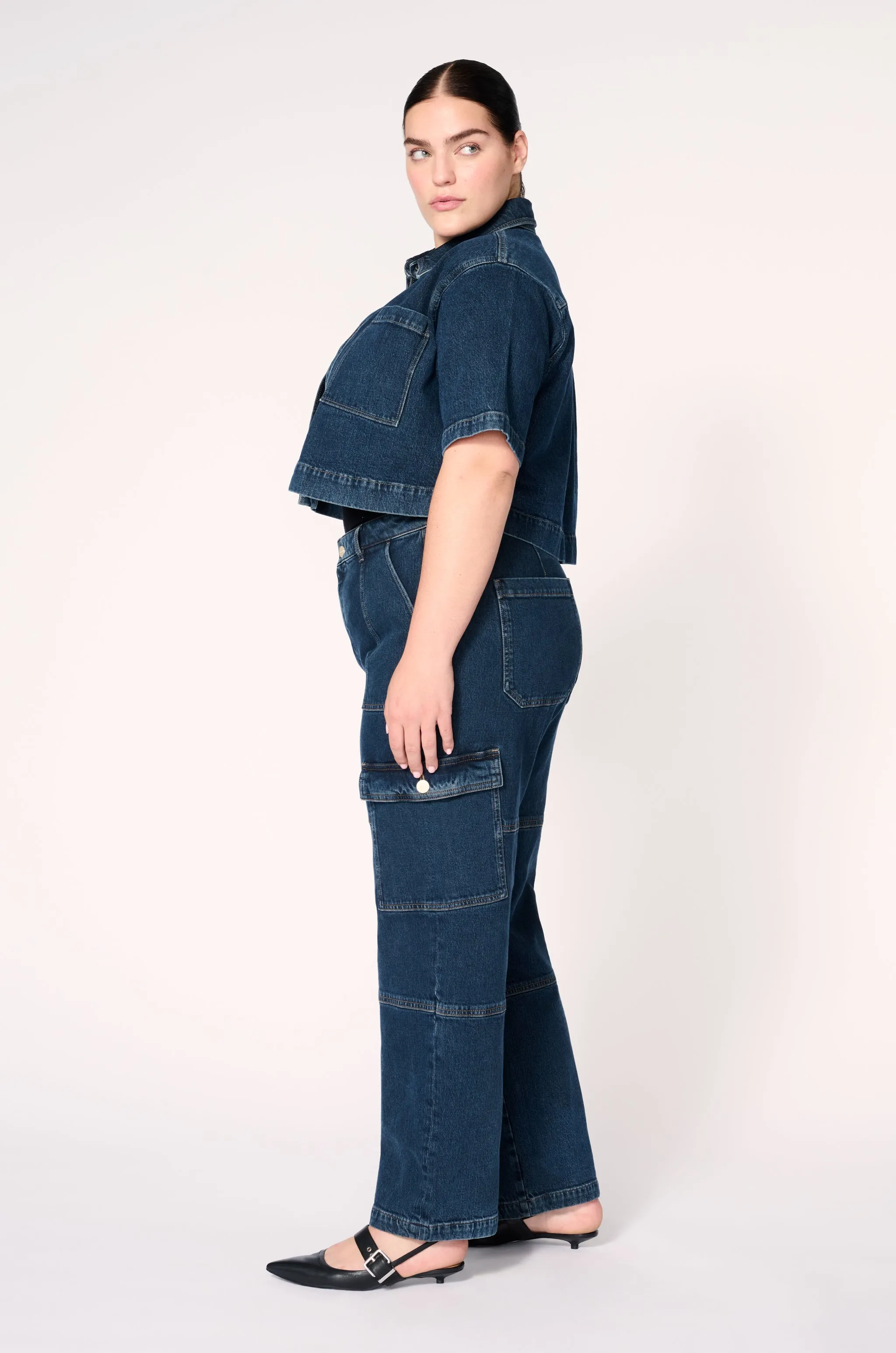 ELS PLUS - CROPPED DENIM SHIRT JACKET | SPEECHLESS