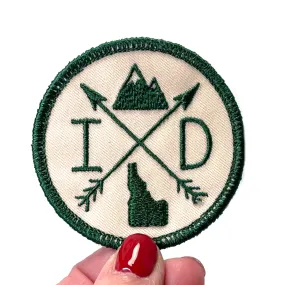 Embroidered Iron-On Custom State Patch -Forest Green & Cream