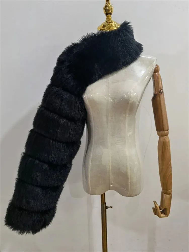 Faux Fur One Sleeve fur