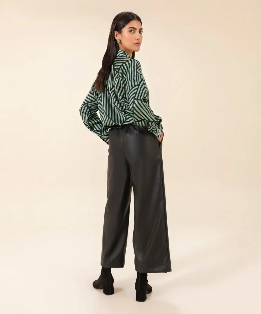 Faux Leather Pull-On Culottes