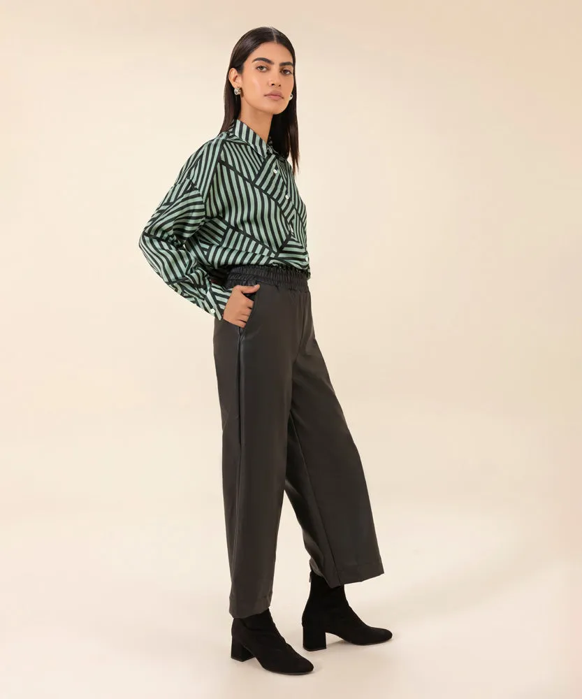 Faux Leather Pull-On Culottes