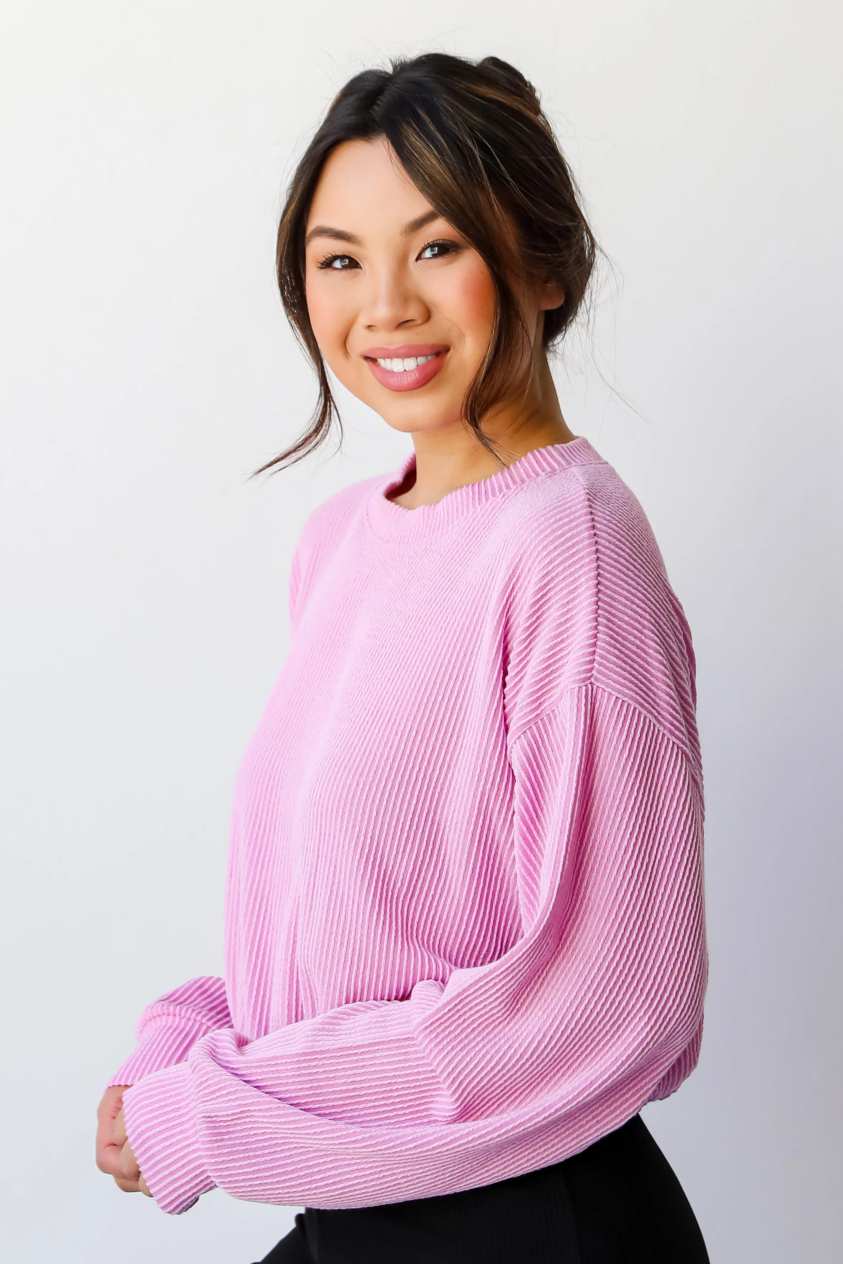 FINAL SALE - Perfect Aesthetic Cropped Corded Pullover