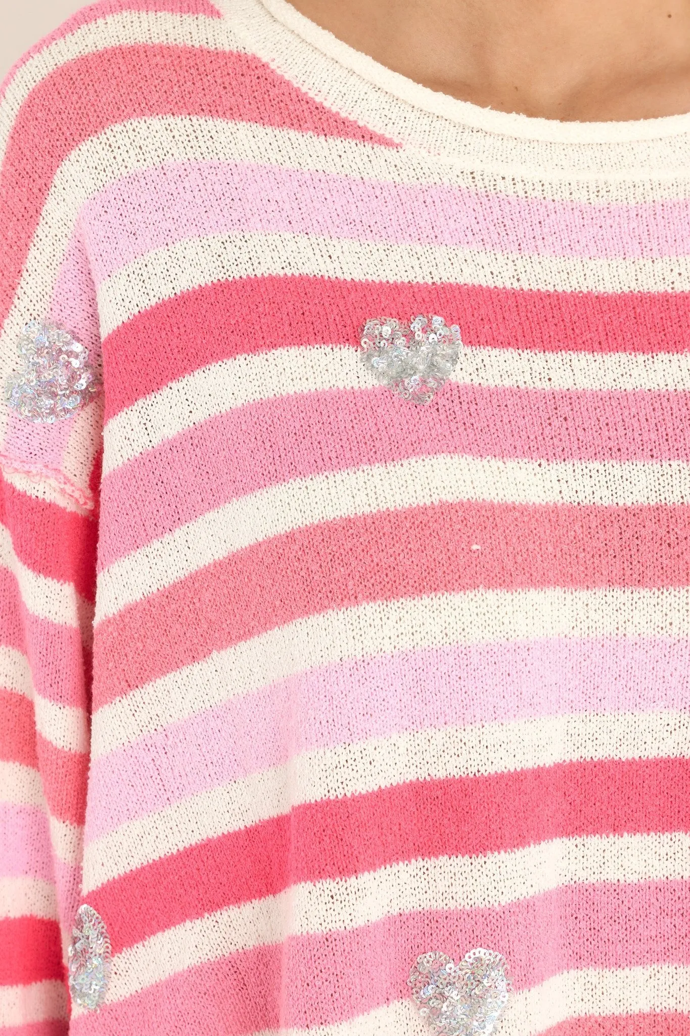 Finding My Love Pink Striped Sweater