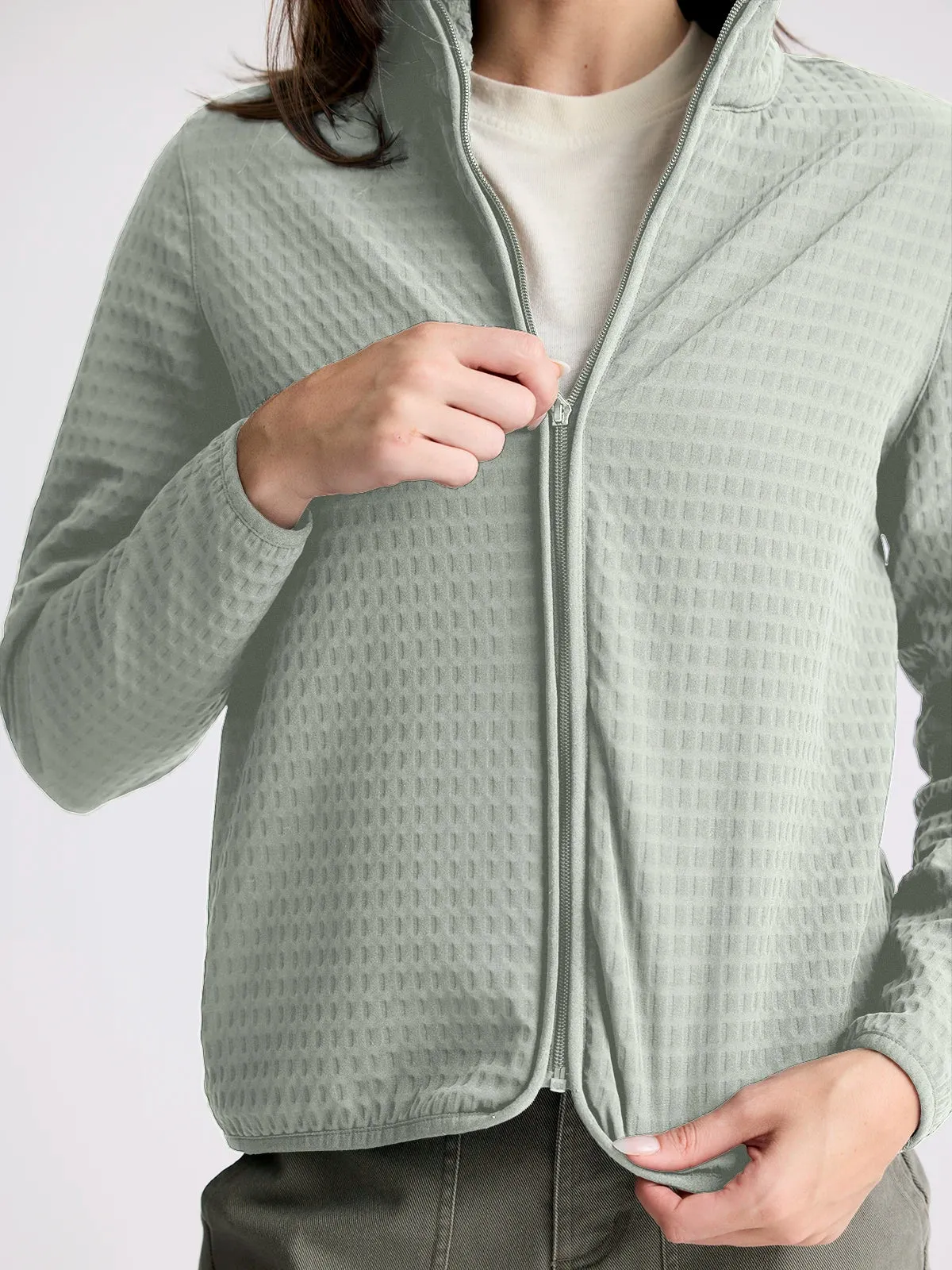 Free Fly W Gridback Fleece Jacket DESERT SAGE