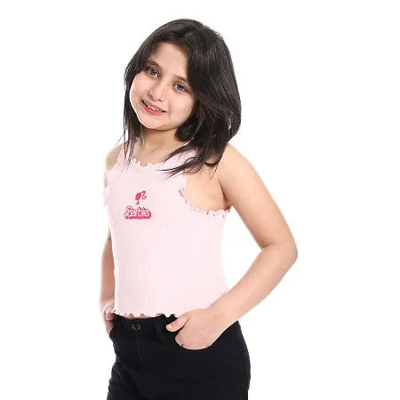 Girls' Fashionable Crop Top Cotton Chic & Casual - Rose