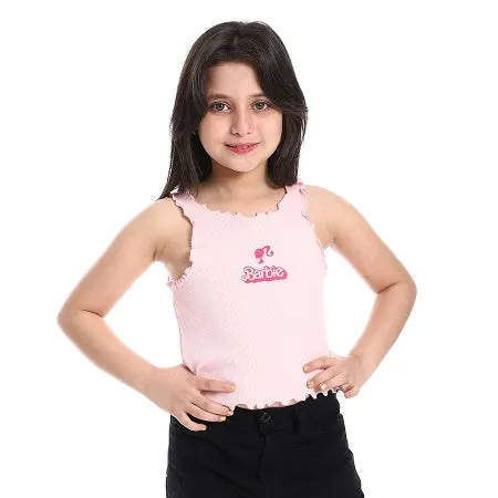 Girls' Fashionable Crop Top Cotton Chic & Casual - Rose