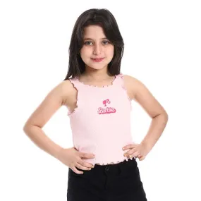 Girls' Fashionable Crop Top Cotton Chic & Casual - Rose