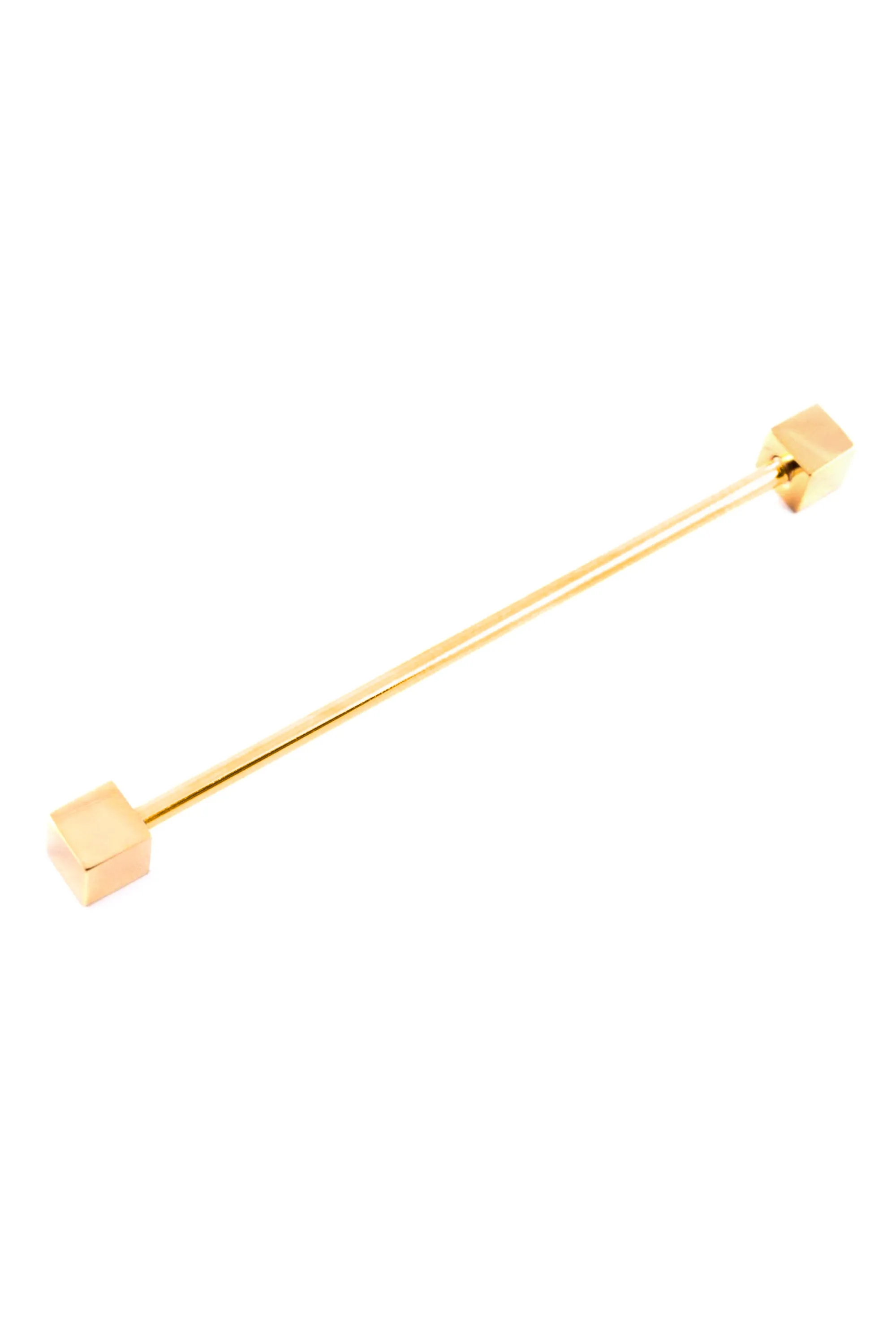 Gold Cube End Collar Pin