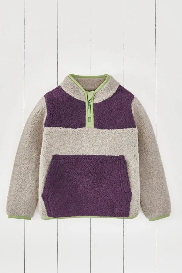 Grass & Air: Amethyst Purple & Geothermal Quarter Zip Fleece Jumper