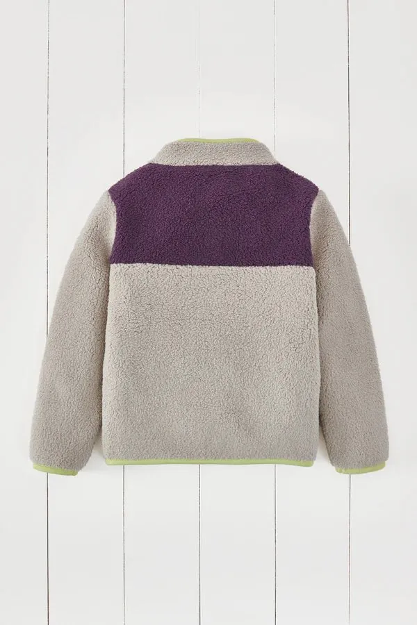 Grass & Air: Amethyst Purple & Geothermal Quarter Zip Fleece Jumper