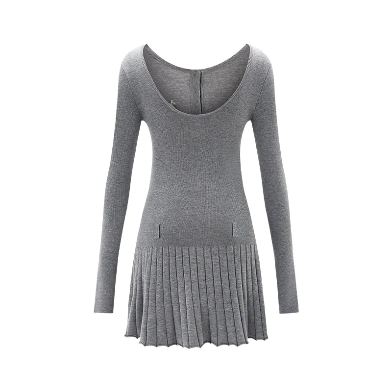 Gray Classic Knit Dress