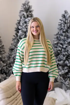 Gwen Striped Sweater | Green