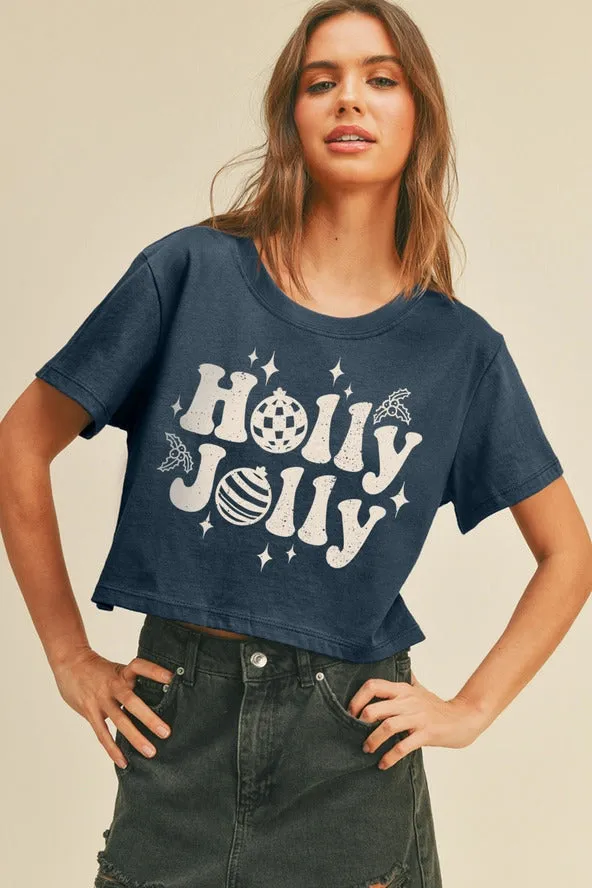 Holly Jolly Cropped Tee