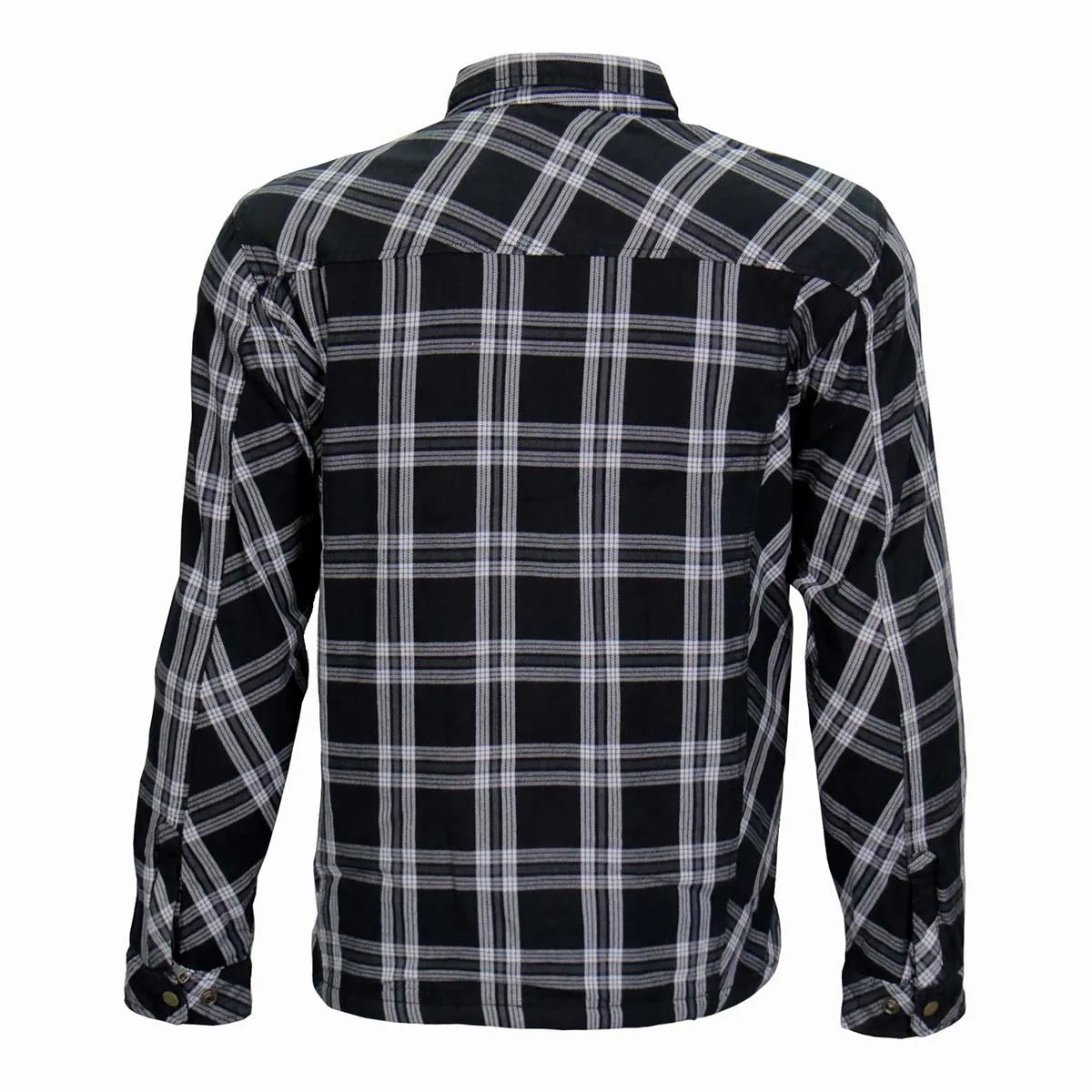 Hot Leathers JKM3002 Men's  Black and White Armored Flannel Jacket